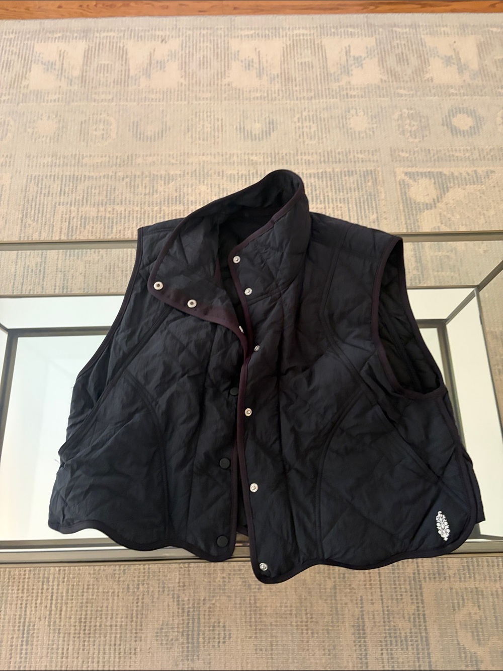 Free People Movement Women’s Quilted Black Vest - Lightweight Layering
